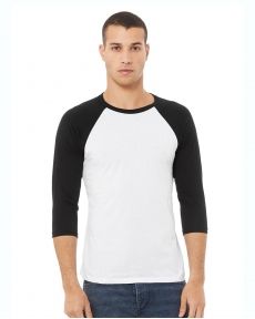 BELLA + CANVAS-Unisex Three-Quarter Sleeve Baseball Tee-3200